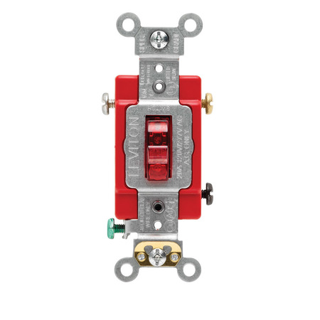 LEVITON Red Pilot Light Switch 01221-PLR